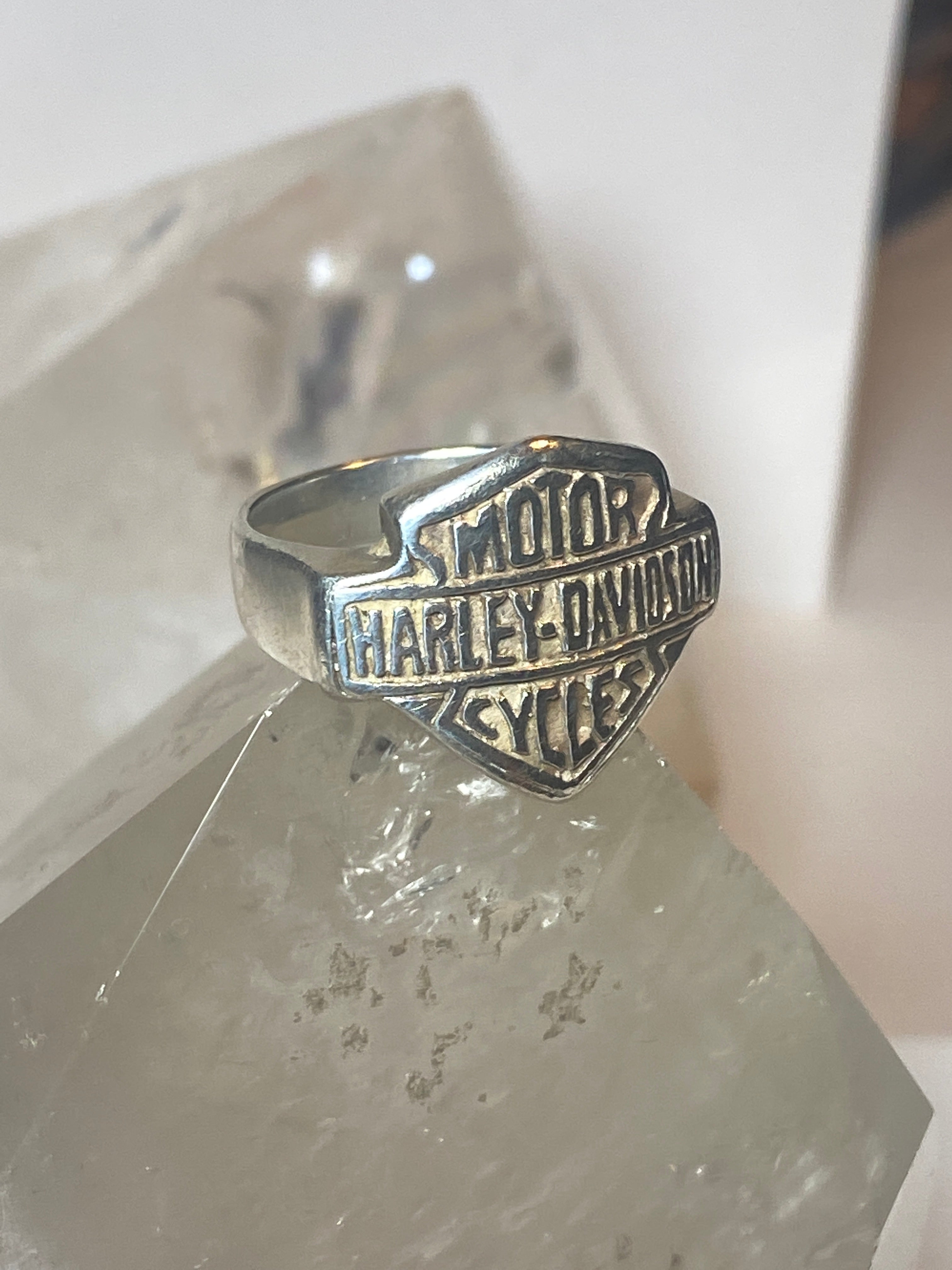 Harley-Davidson ® Motorcycle Mod Jewelry® Stainless Steel Brass Coin Top  Men's Biker Ring with Bar & Shield Logo HSR0045